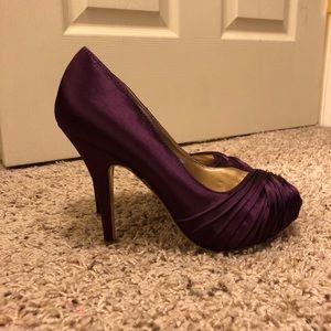 Lulu Townsend Size 9 Plum Peeptoe Heels (Wedding)